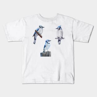 Painted Blue Jay set Kids T-Shirt